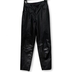 Vintage Christian Lauren Genuine Leather Black Pants Paris New York